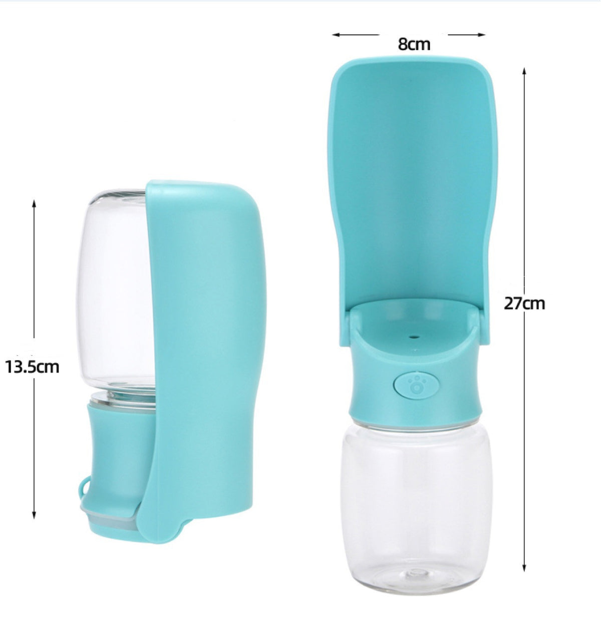Foldable pet water bottle, product detail photo