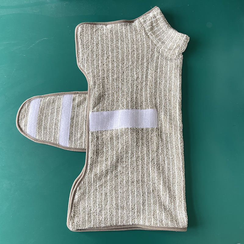 Coral fleece pet bathrobe in Tiramisu Pattern