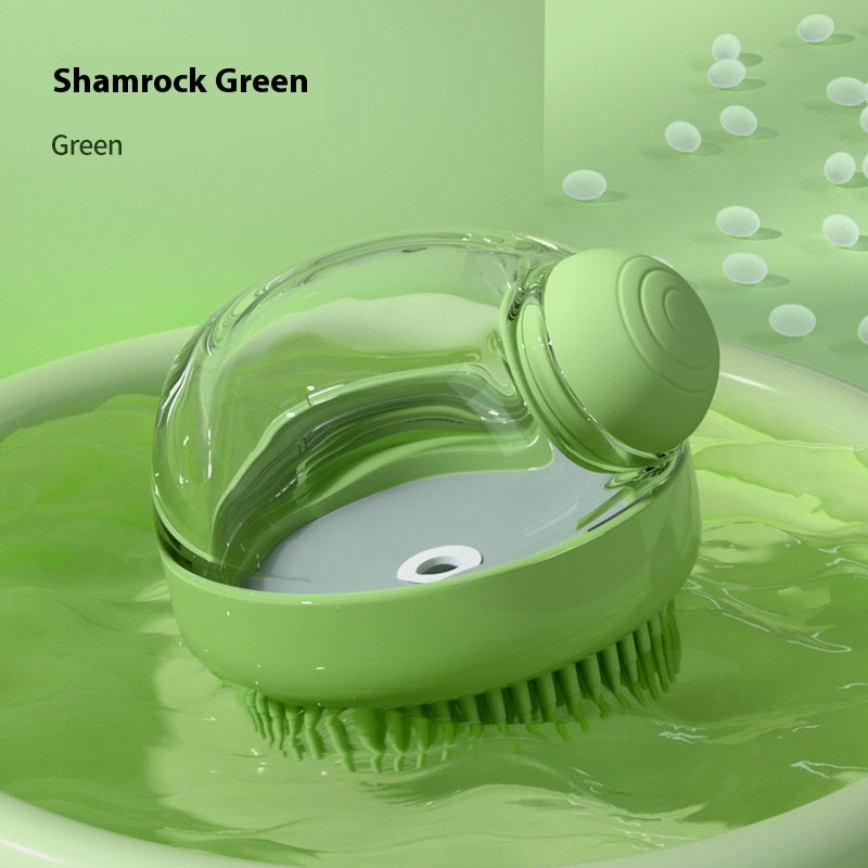 Pet bath brush with shampoo reservoir, Clover Green colour