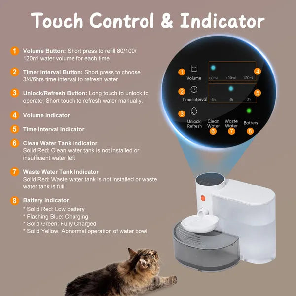Cordless Smart Cat Water Fountain, 3L, photo 3 of 6