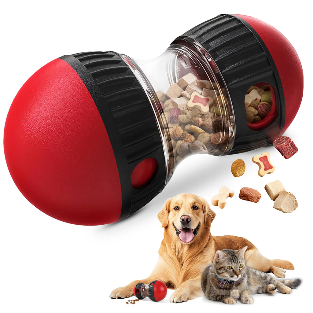 Adjustable Treat-Dispensing Ball for Dogs in Red, photo 1 of 5