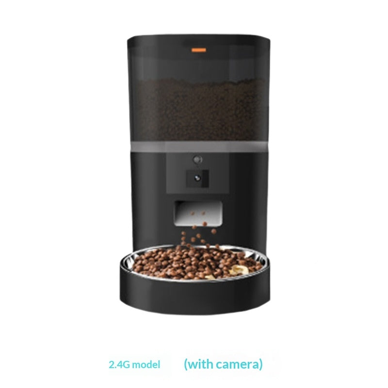 Black 6L pet feeder, 2.4G video version