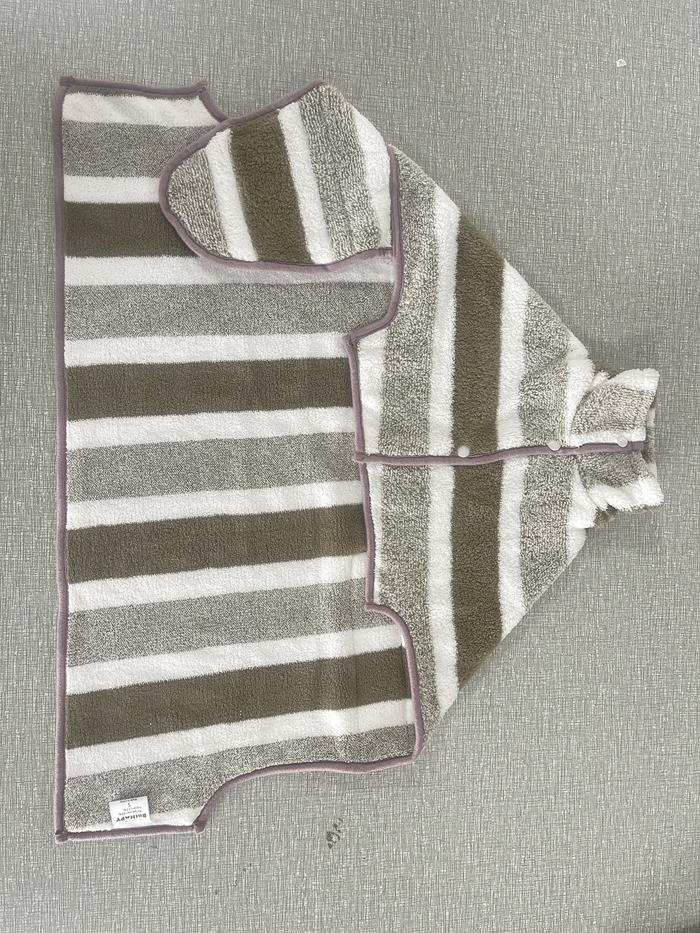 Coral Fleece Bathrobe for Dogs and Cats in Brown Stripes, photo 6 of 10